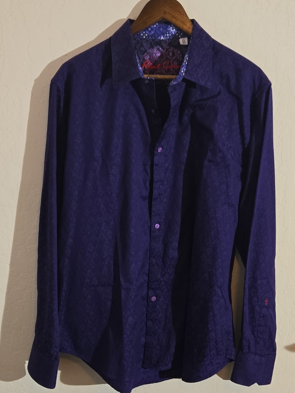 Robert Graham Men's Purple Button-Up Dress Shirt